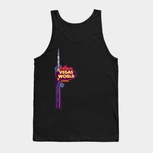 Vintage Vegas World Hotel and Casino Sign Las Vegas Tank Top